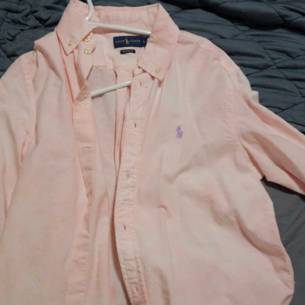 Ralph Lauren Women's Light Pink Button-Down Shirt